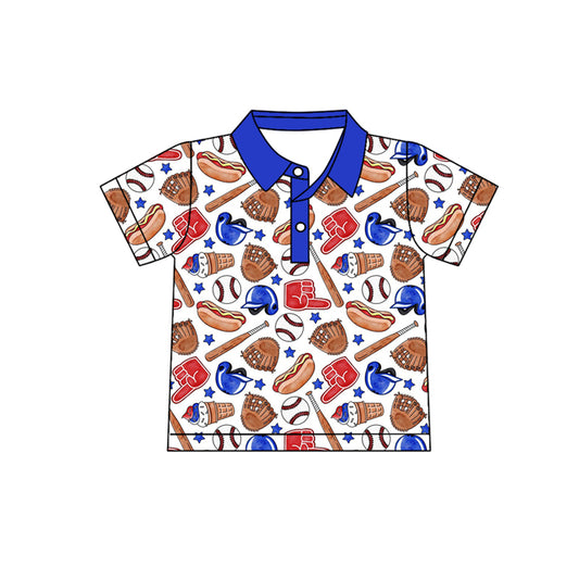 Baby Boys Short Sleeve Baseballs Team Button Polo Shirts Top Preorder