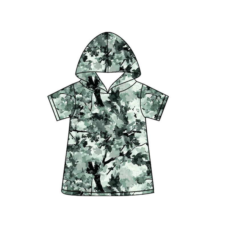 Baby Boys Short Sleeve Southern Leaves Camo Hoodies Top Preorder