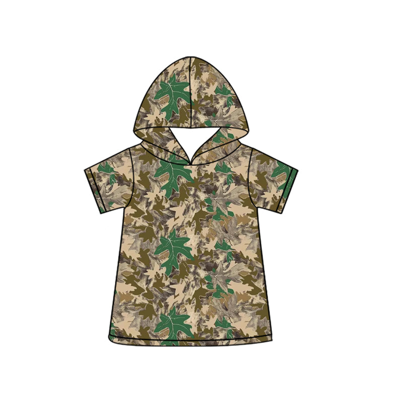 Baby Boys Short Sleeve Southern Leaves Camo Hoodies Top Preorder