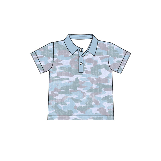 Baby Boys Southern Camo Button Polo Shirt Top Preorder