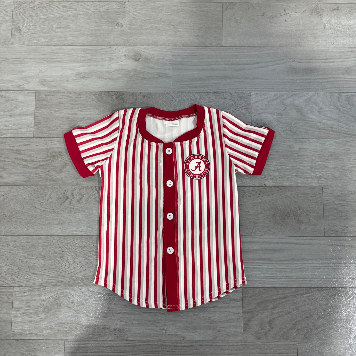 Baby Boys Red Stripe Alabama A Team Button T-shirts Top Preorder