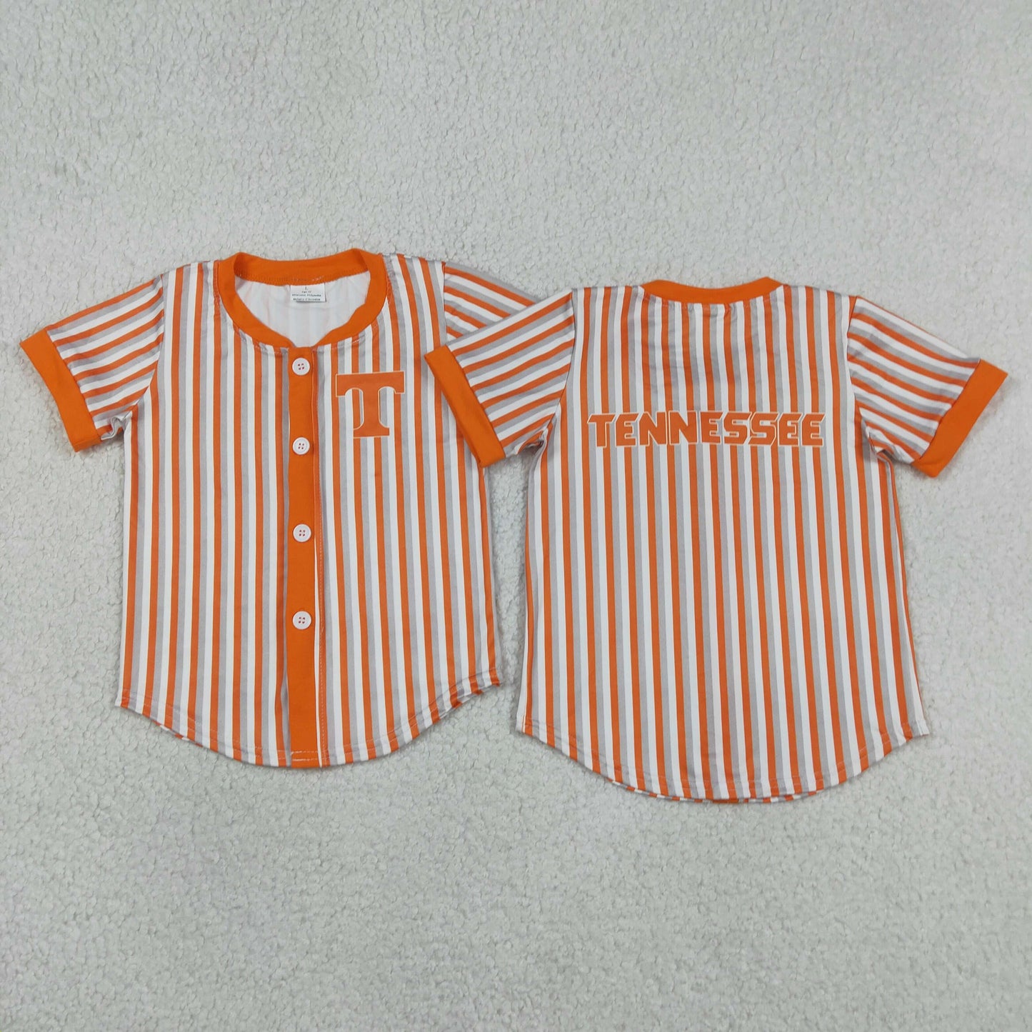 Baby Boys Orange Stripe Tennessee Team Button T-shirts Top