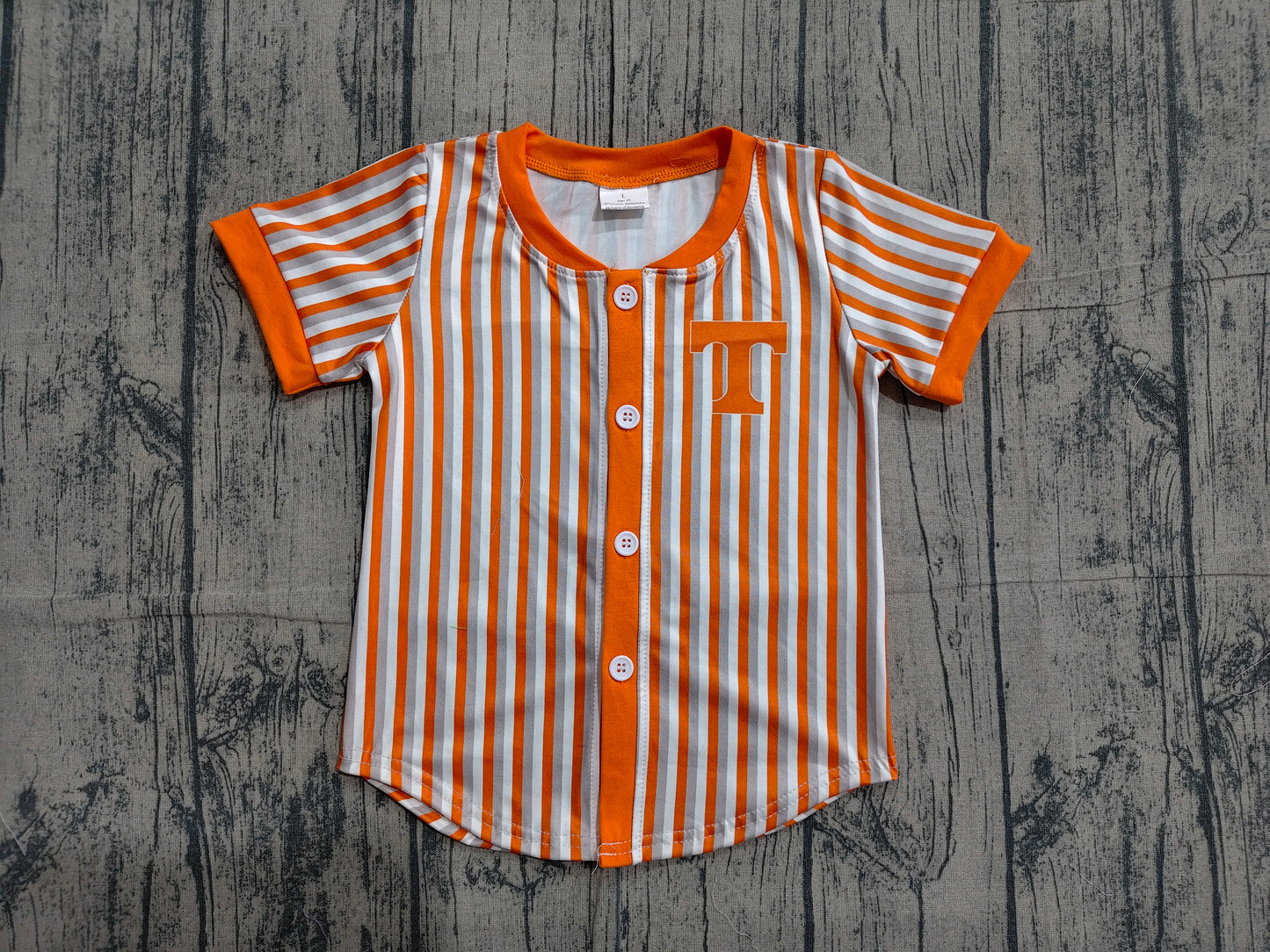 Baby Boys Orange Stripe Tennessee Team Button T-shirts Top