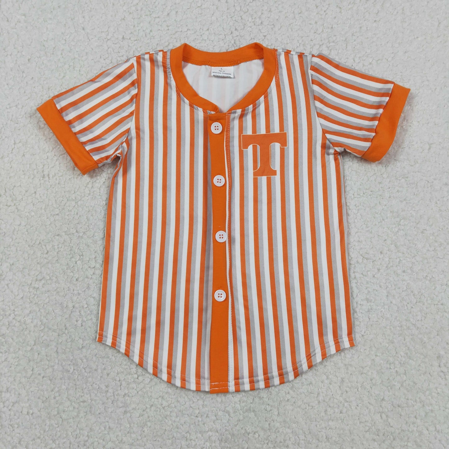 Baby Boys Orange Stripe Tennessee Team Button T-shirts Top