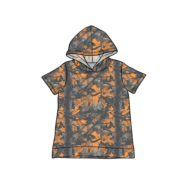 Baby Boys Southern Orange Leaves Camo Hoodies Top Preorder