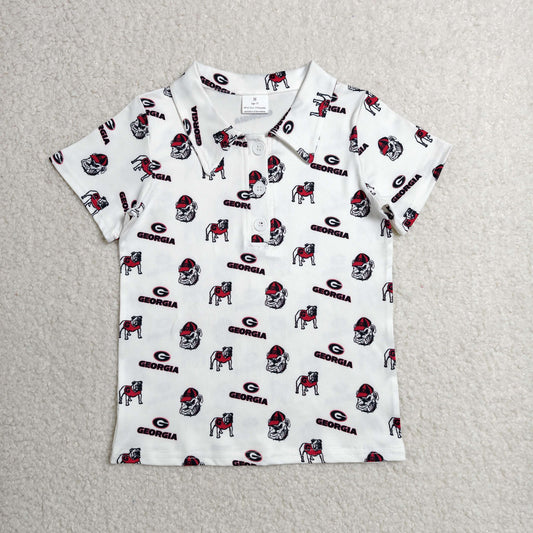 Baby Boys Short Sleeve Georgia Team Button Polo Shirts Top
