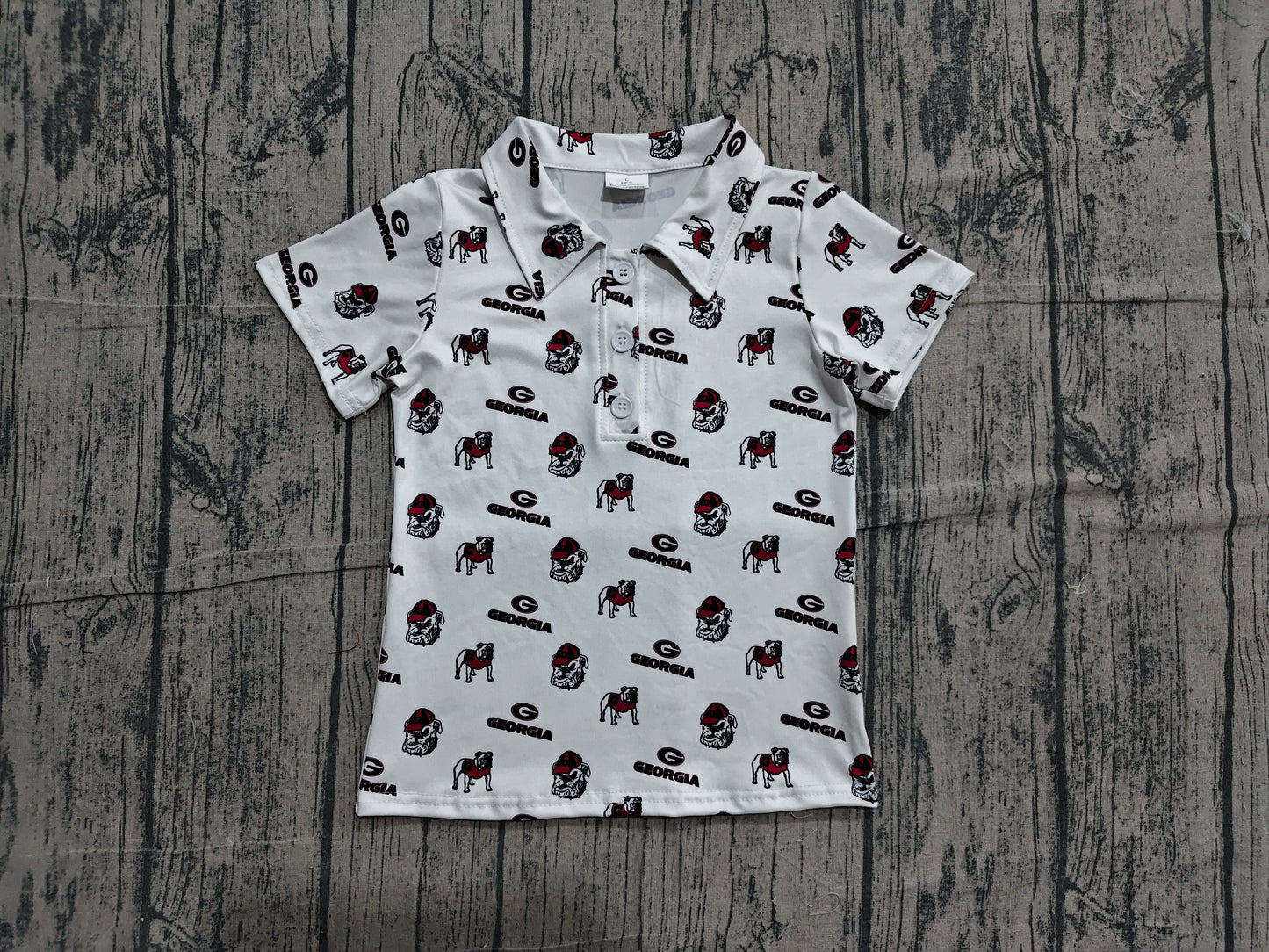 Baby Boys Short Sleeve Georgia Team Button Polo Shirts Top Preorder