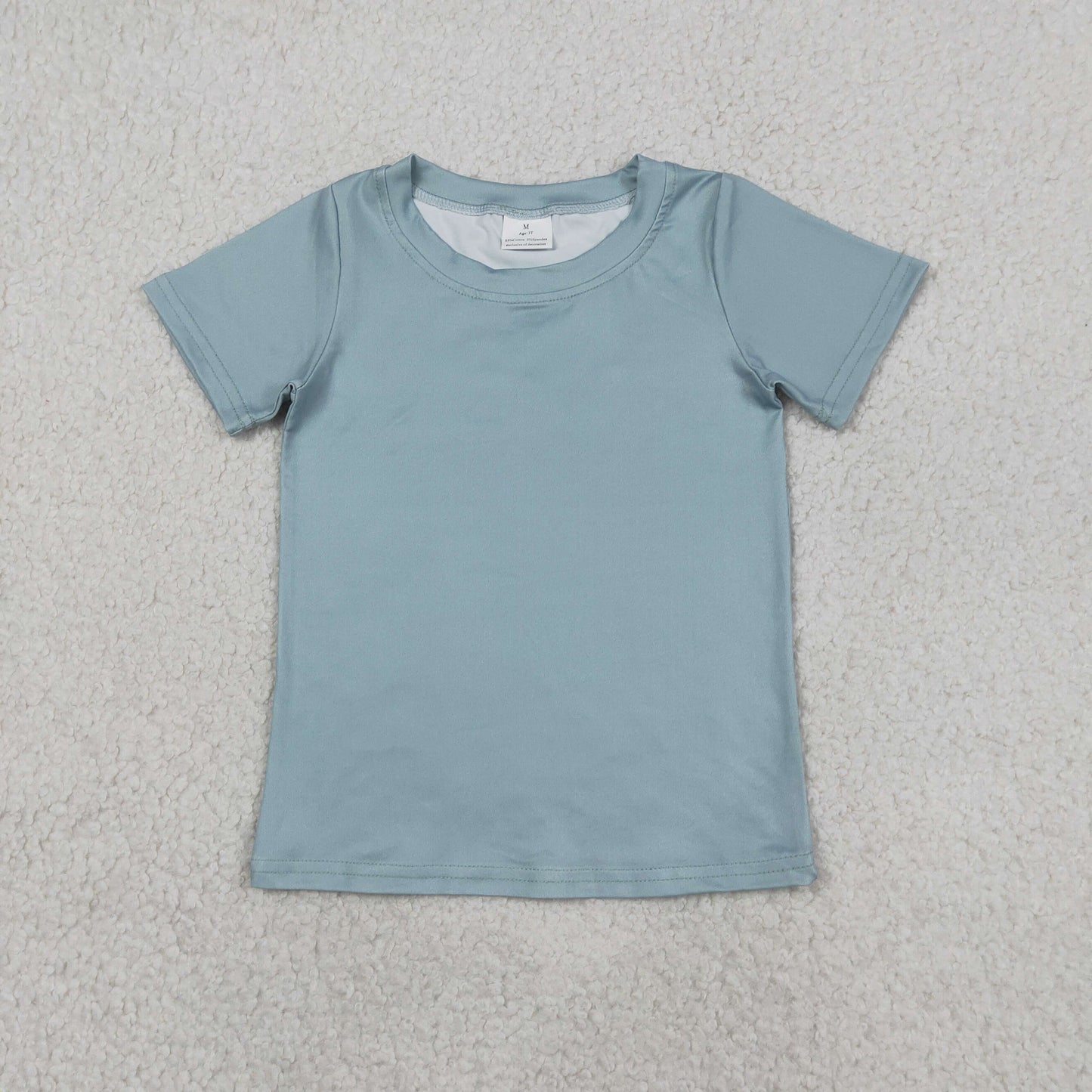 Baby Boys Light Blue Short Sleeve Back Baseballs Print Team T-shirts Top