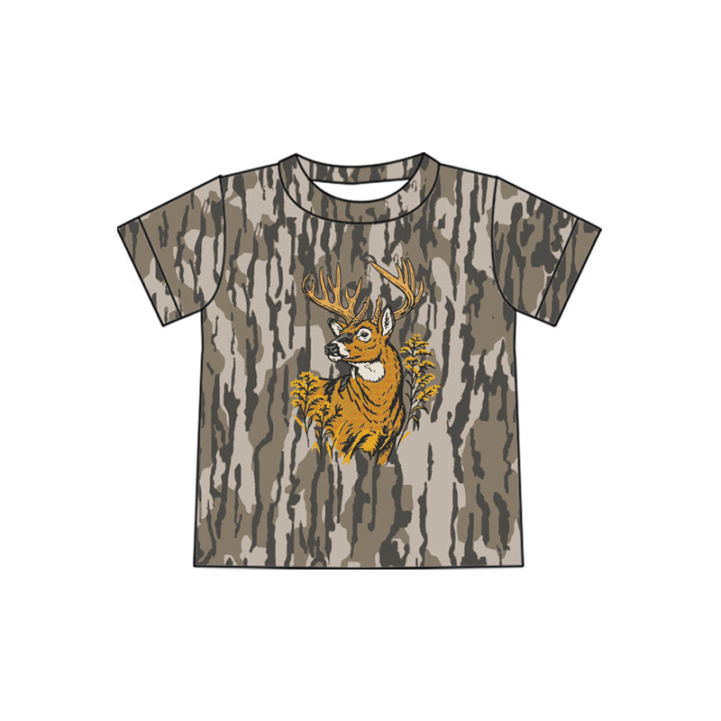 Baby Boys Short Sleeve Southern Olive Camo Deer Hunting T-shirts Top Preorder