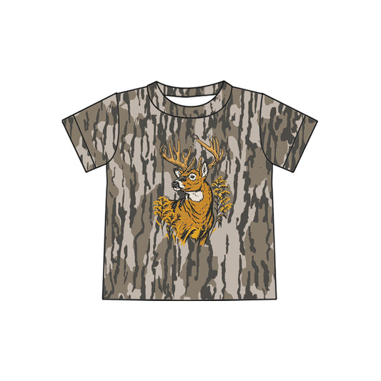 Baby Boys Short Sleeve Southern Olive Camo Deer Hunting T-shirts Top Preorder