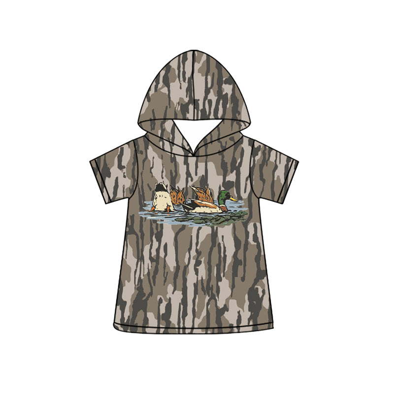 Baby Boys Short Sleeve Southern Olive Camo Ducks Hunting Hoodies Top Preorder