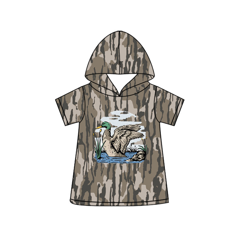Baby Boys Short Sleeve Southern Olive Camo Ducks Hunting Hoodies Top Preorder