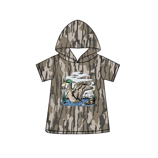 Baby Boys Short Sleeve Southern Olive Camo Ducks Hunting Hoodies Top Preorder