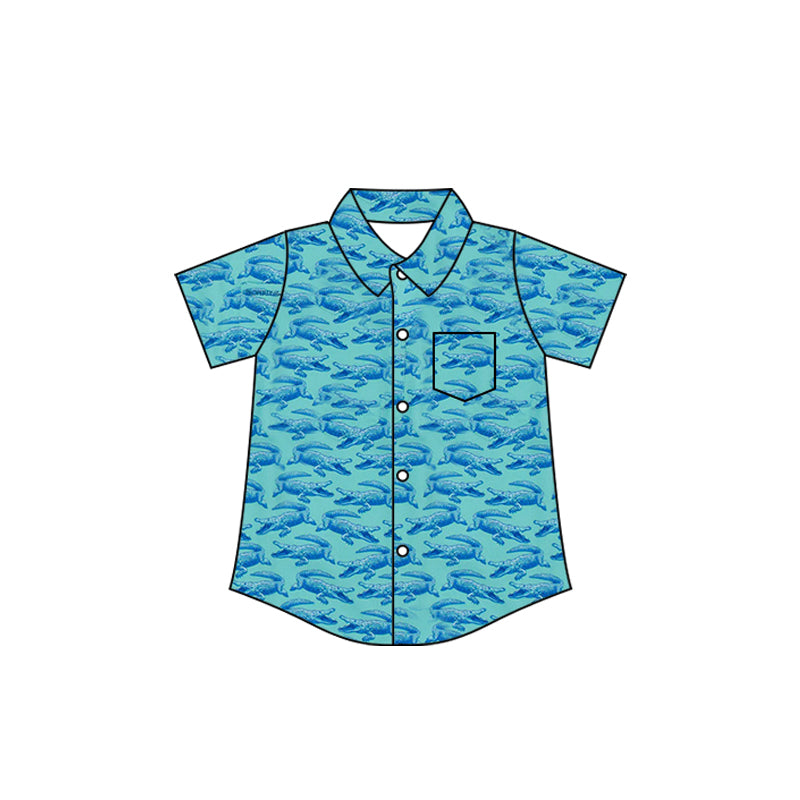 Baby Boys Crocodiles Button Pocket Shirts Top Preorder