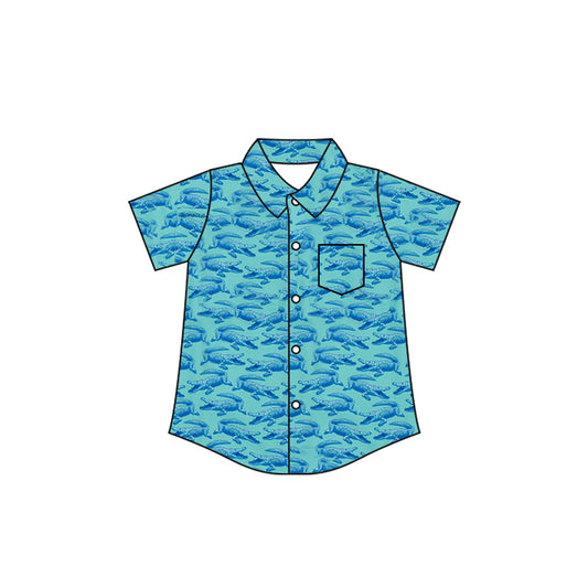 Baby Boys Crocodiles Button Pocket Shirts Top Preorder