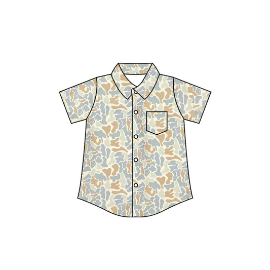 Baby Boys Southern Camo Button Pocket Shirts Top Preorder