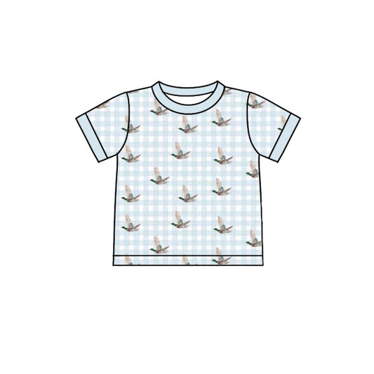 Baby Boys Blue Checked Ducks Hunting T-shirts Top Preorder