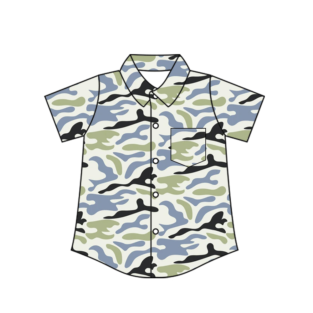Baby Boys Southern Camo Button Pocket Shirts Top Preorder