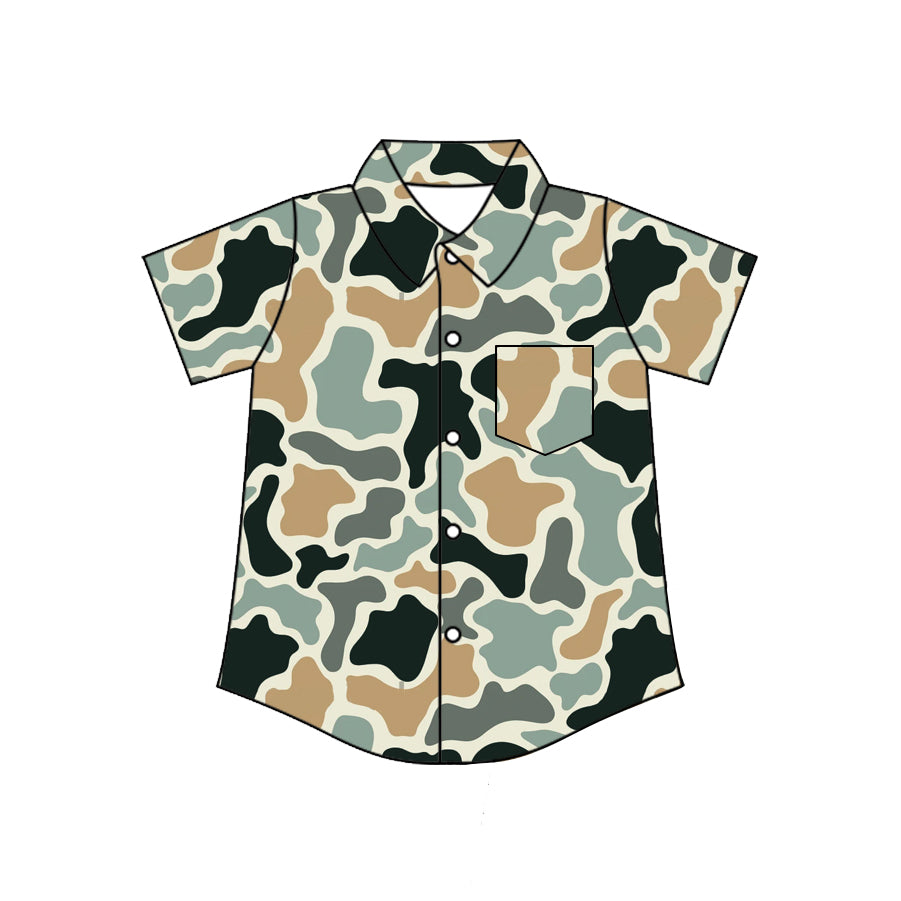 Baby Boys Southern Camo Button Pocket Shirts Top Preorder
