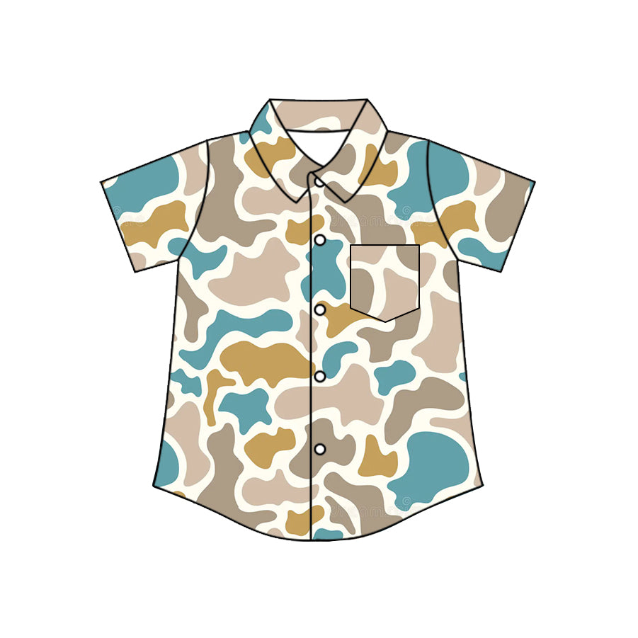 Baby Boys Southern Camo Button Pocket Shirts Top Preorder