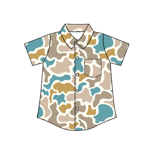 Baby Boys Southern Camo Button Pocket Shirts Top Preorder