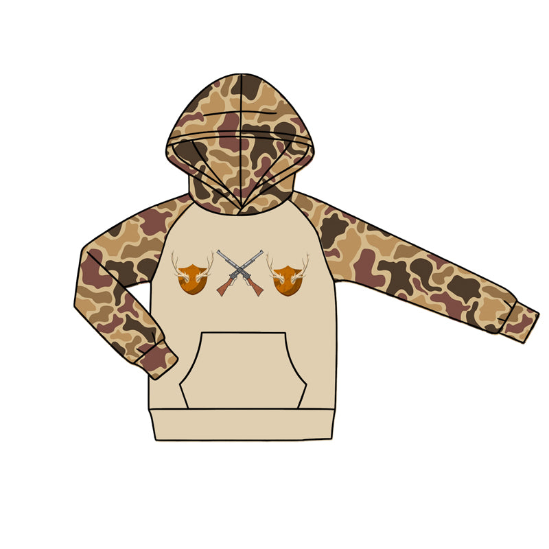 Baby Boys Southern Camo Deer Hunting Pocket Hoodie Romper Preorder