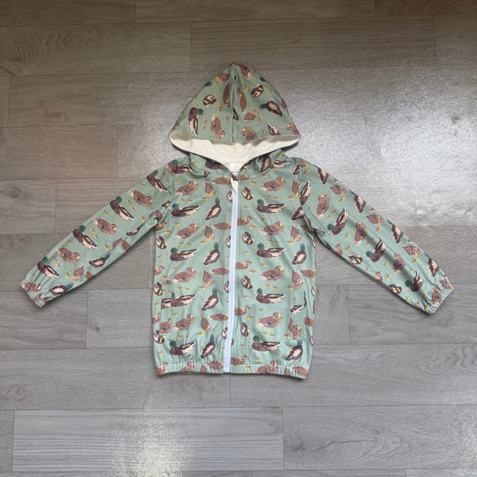 Baby Boys Green Ducks Hunting Zipper Pockets Hoodie Jacket Top Preorder