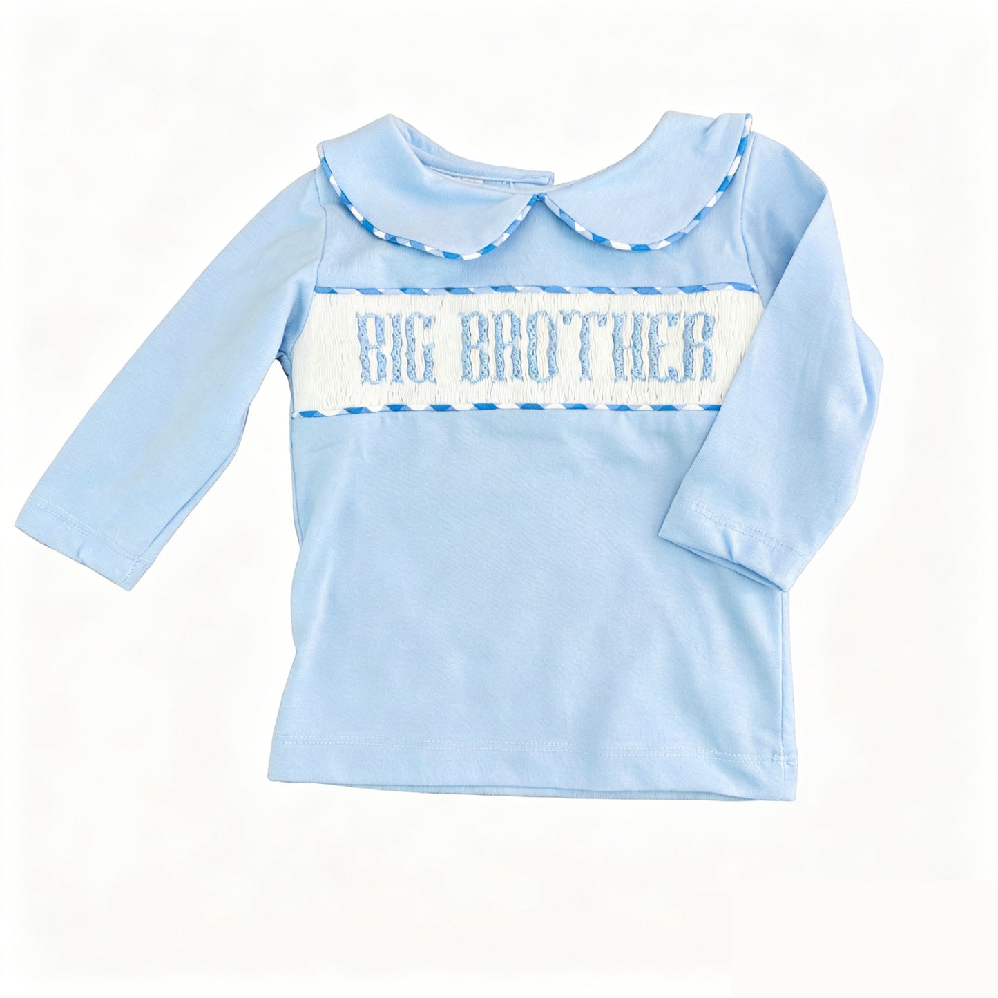 Baby Boys Blue Long Sleeve Big Brother Collar T-shirts Top Preorder