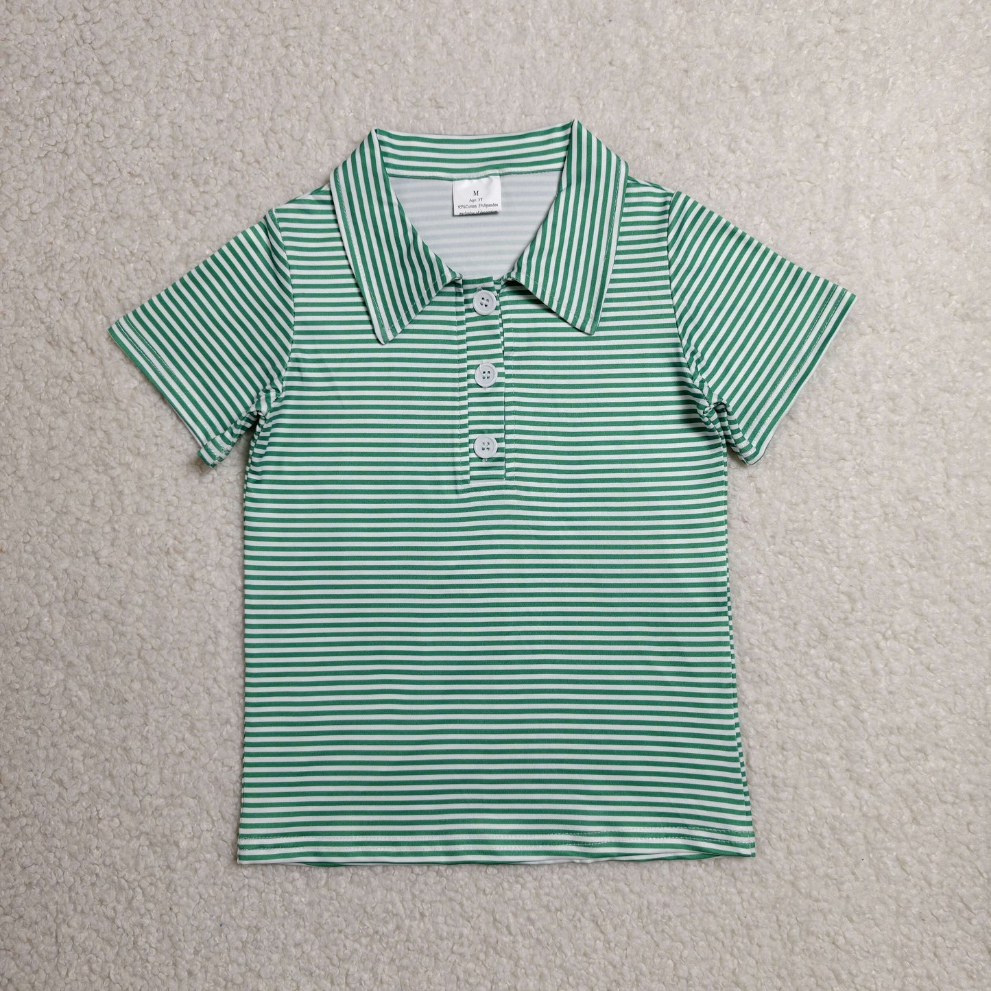 Sibling Baby Boys Short Sleeve Colorful Stripe Button Polo Shirts Tops