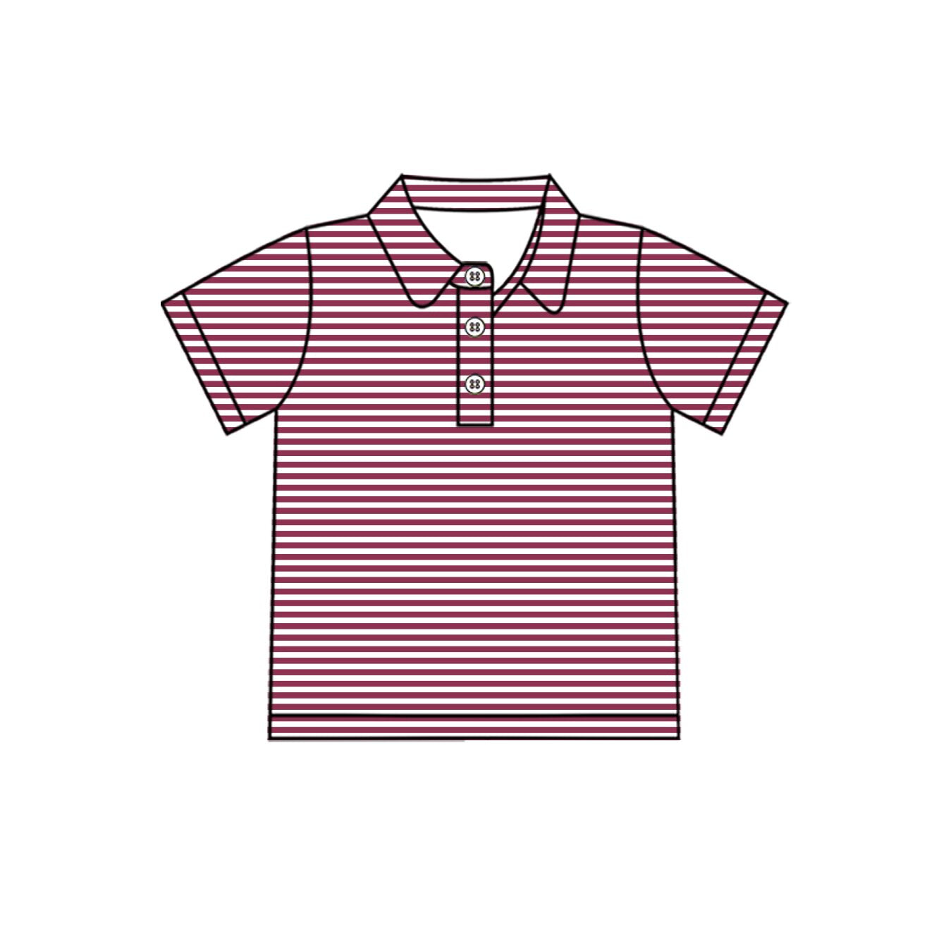 Baby Boys Short Sleeve Red Stripe Button Shirts Top Preorder