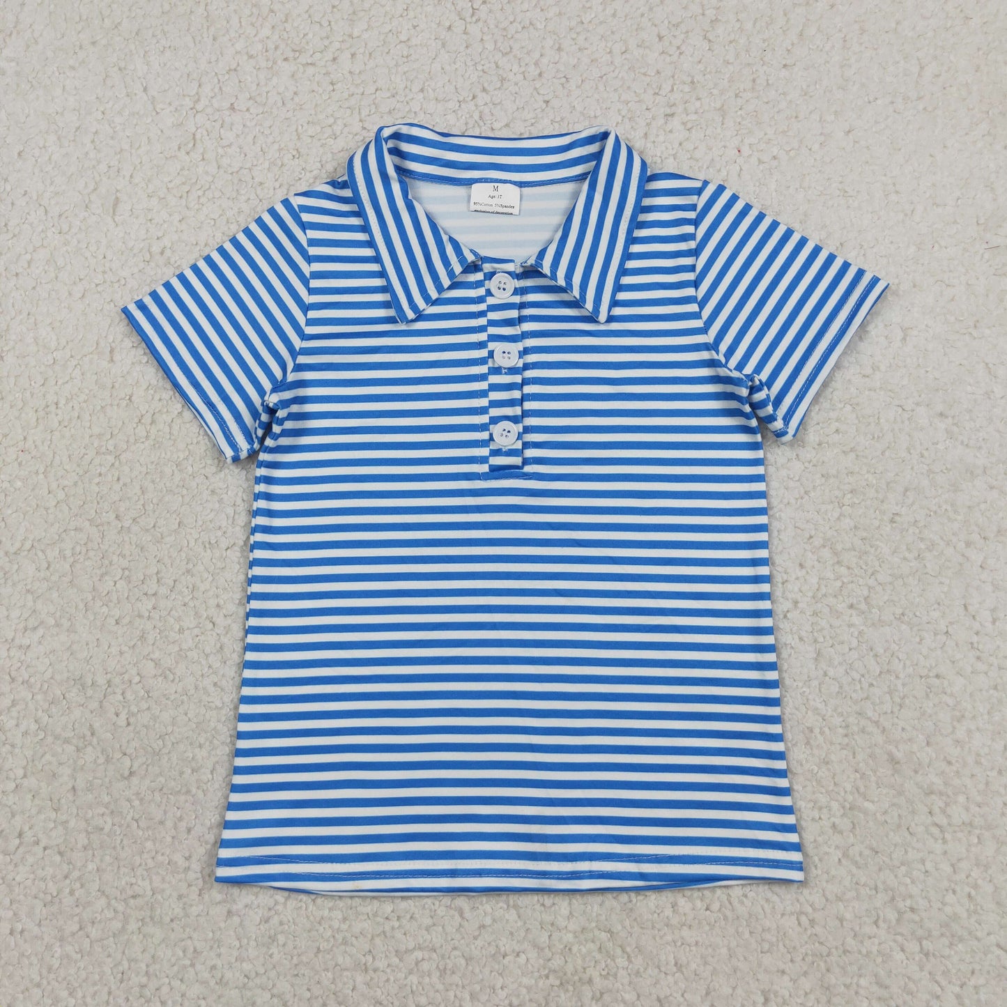 Sibling Baby Boys Short Sleeve Colorful Stripe Button Polo Shirts Tops