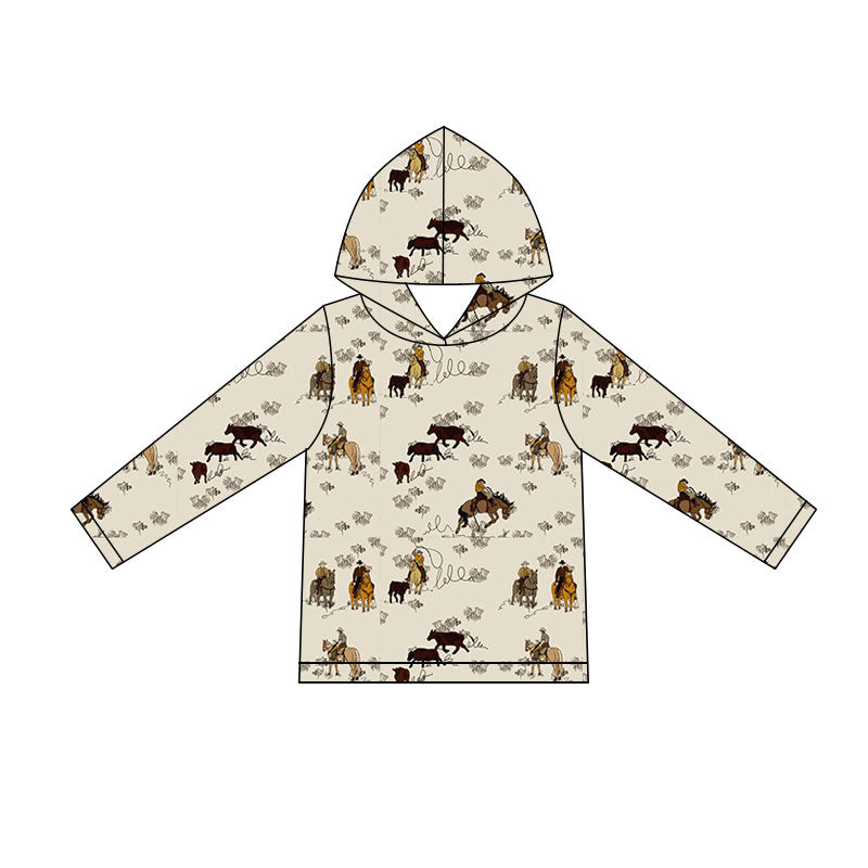 Baby Boys Long Sleeve Horse Rodeos Western Hoodies Top Preorder