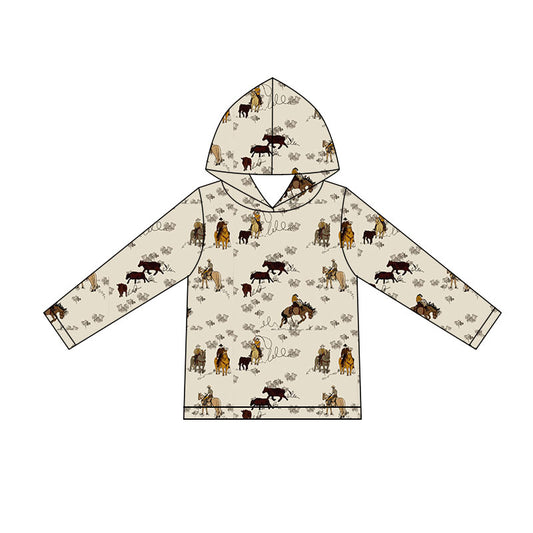 Baby Boys Long Sleeve Horse Rodeos Western Hoodies Top Preorder