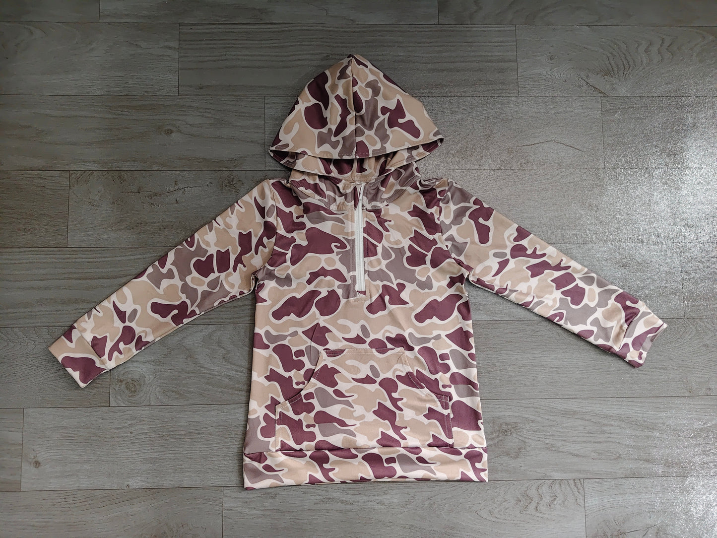 Baby Boys Long Sleeve Southern Camo Zip Pocket Hoodies Top Preorder