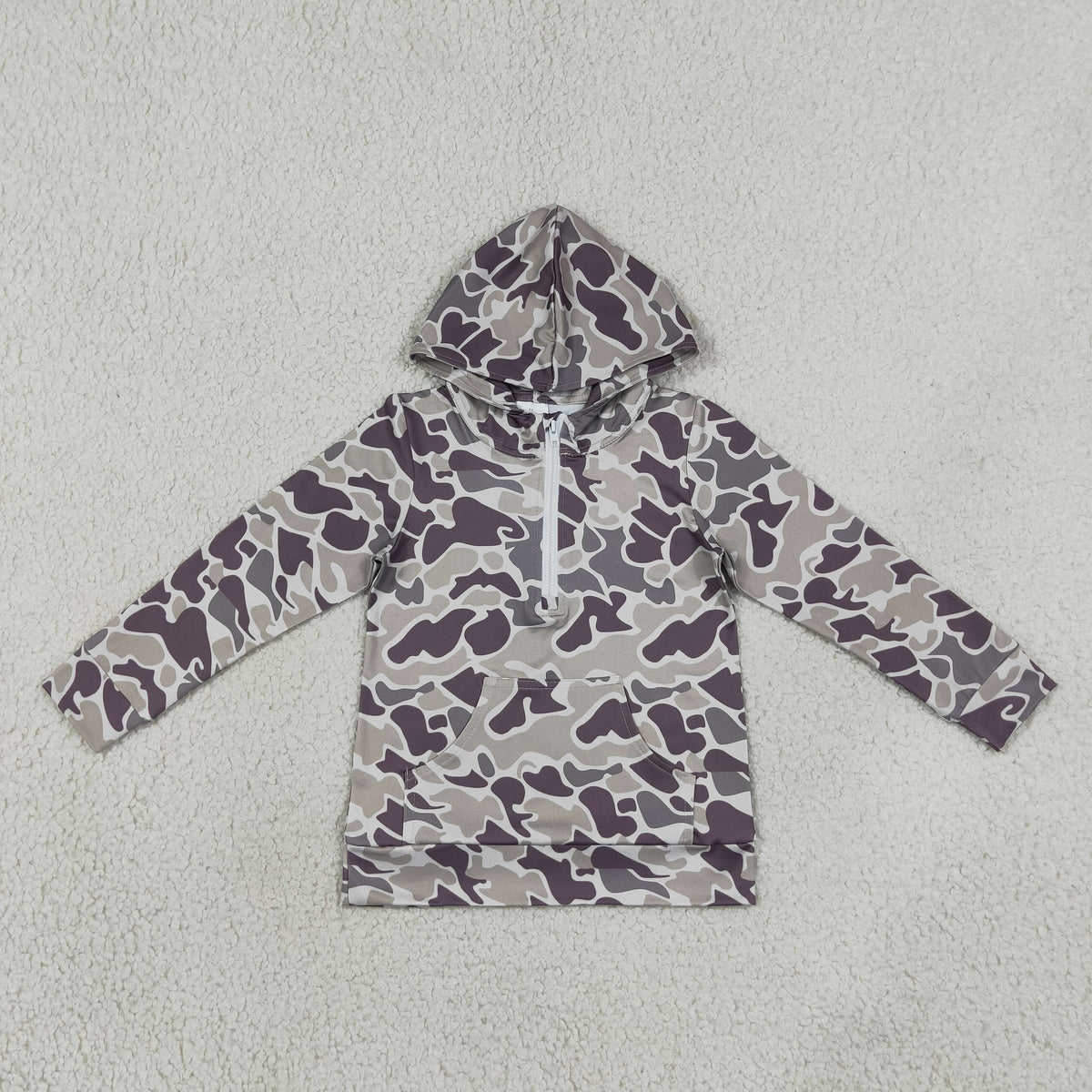 Mama and Me Boys Long Sleeve Southern Camo Zip Pockets Hoodies Top