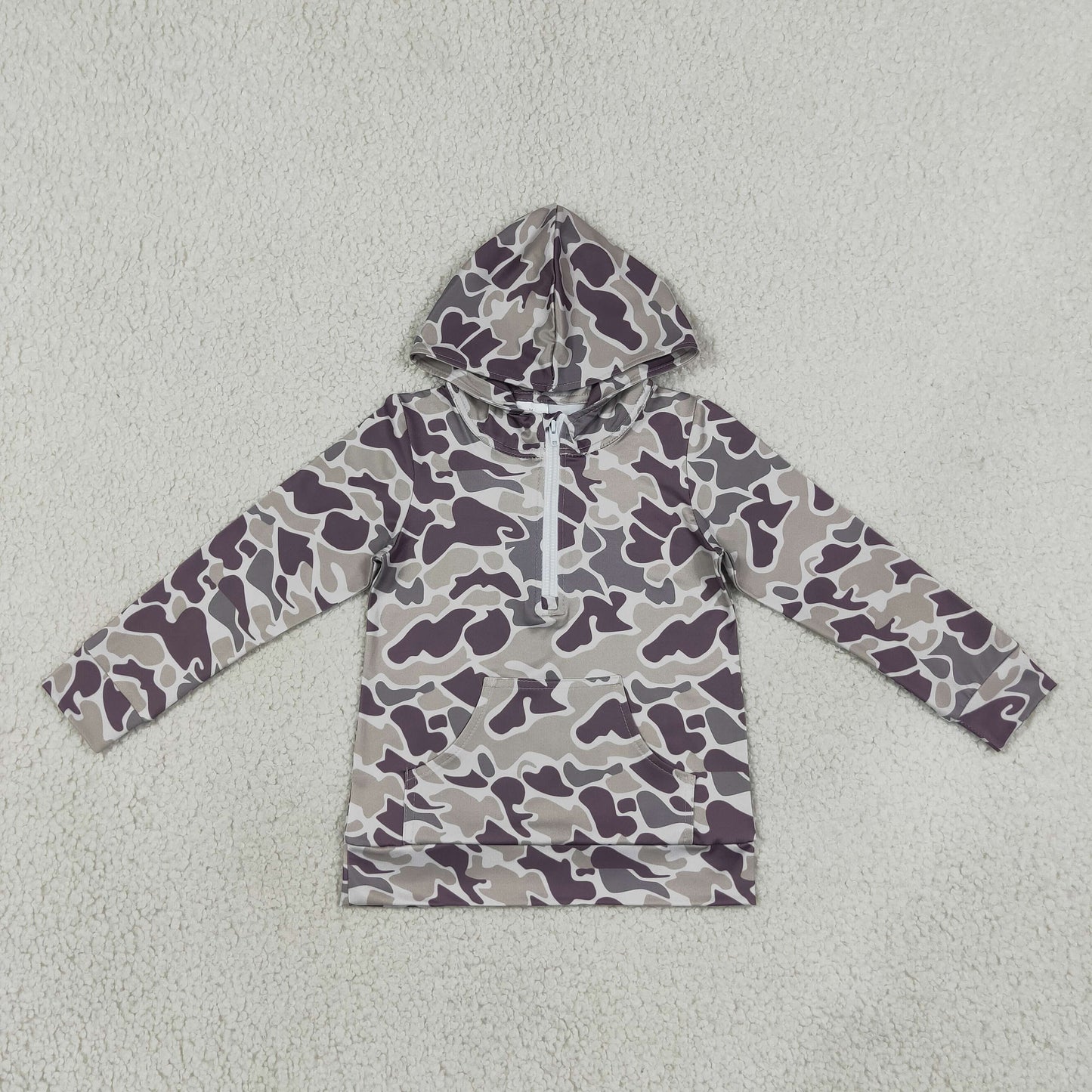 Sibling Baby Boys Long Sleeve Southern Camo Zip Pockets Hoodies Tops