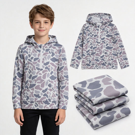 Baby Boys Long Sleeve Southern Camo Zip Pocket Hoodies Tops