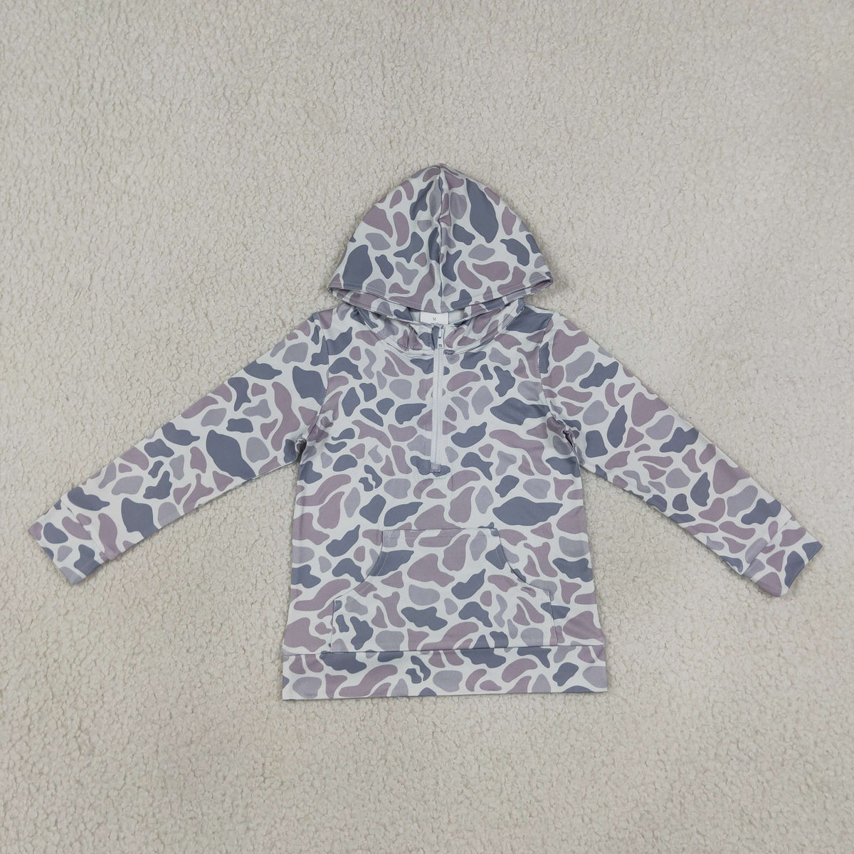 Mama and Me Boys Long Sleeve Southern Camo Zip Pockets Hoodies Top