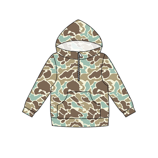 Baby Boys Long Sleeve Southern Camo Zip Pocket Hoodies Top Preorder