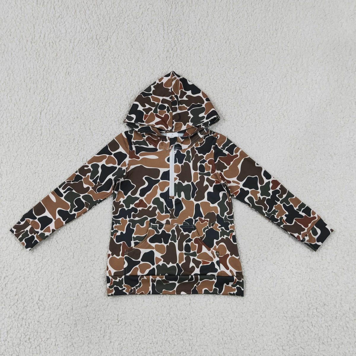 Mama and Me Boys Long Sleeve Southern Camo Zip Pockets Hoodies Top