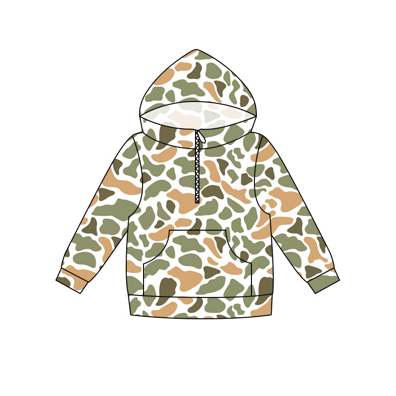 Baby Boys Deer Dogs Ducks Camo Hunting Zip Pocket Hoodies Top Preorder