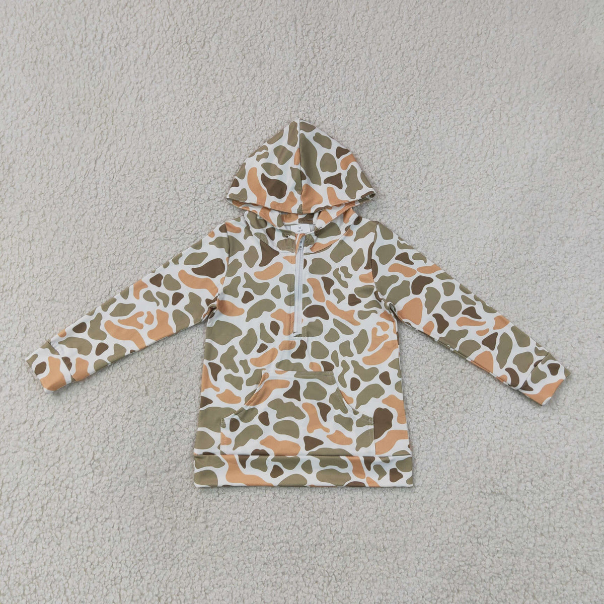 Mama and Me Boys Long Sleeve Southern Camo Zip Pockets Hoodies Top