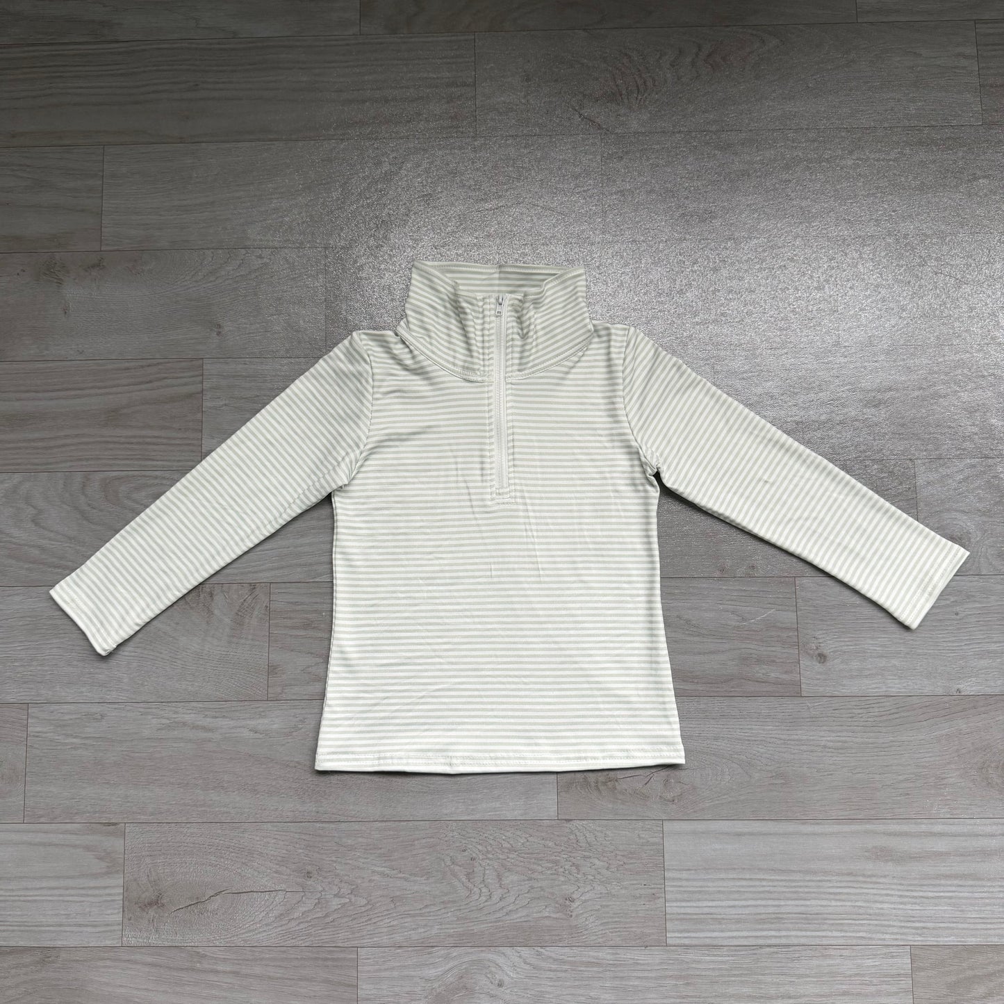 Baby Boys Long Sleeve Green Stripe Zip Pullovers Top Preorder