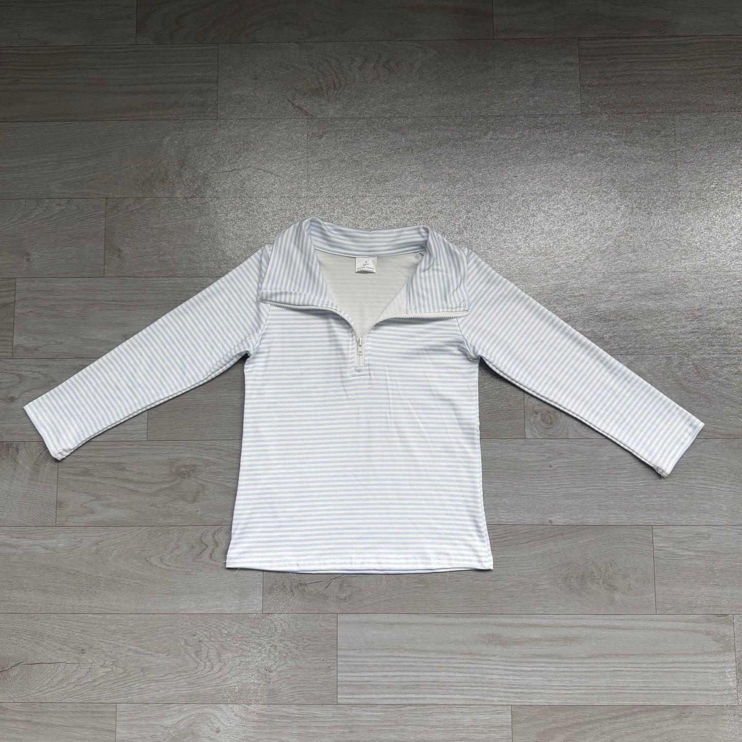Baby Boys Long Sleeve Blue Stripe Zip Pullovers Top Preorder