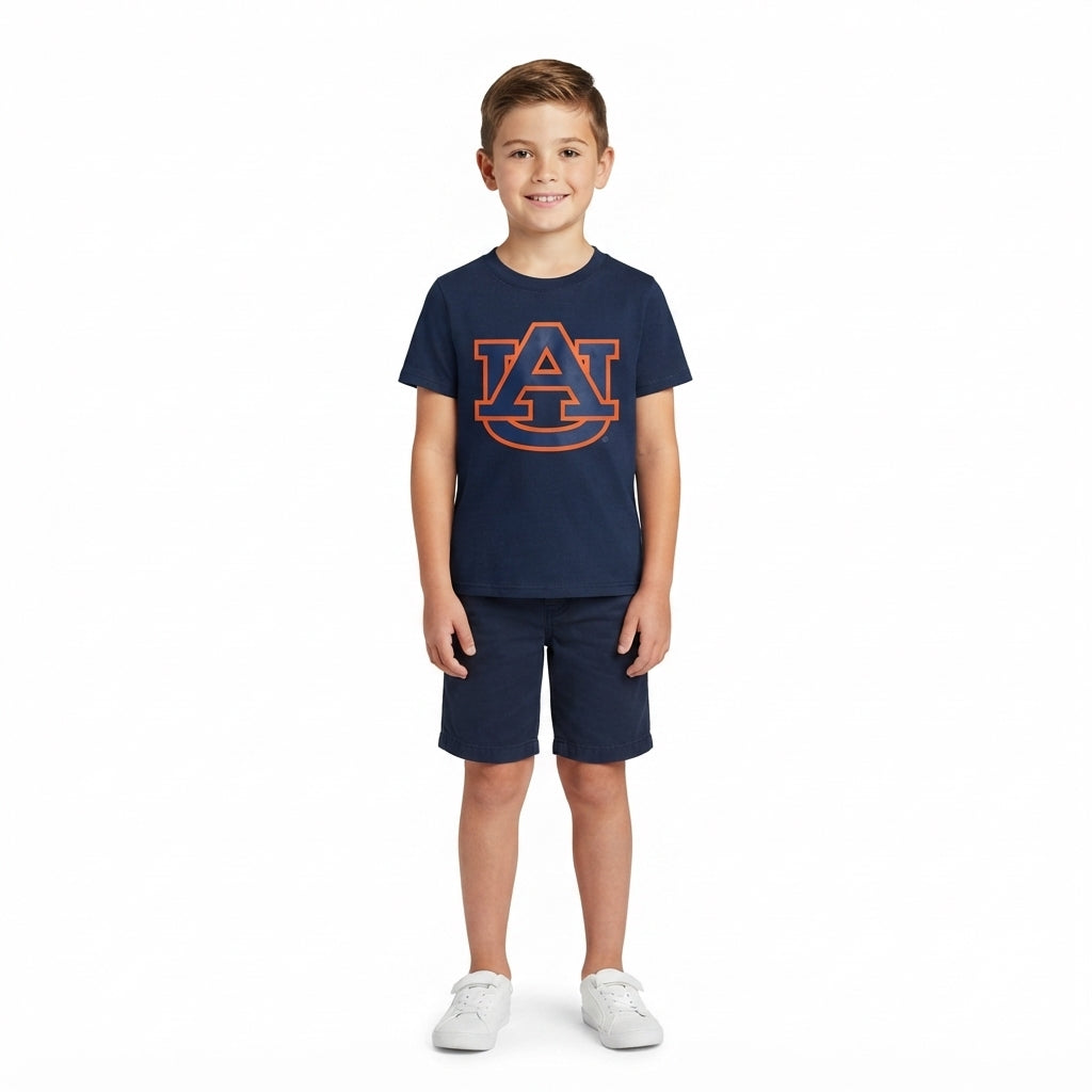 Baby Boys Navy Short Sleeve Vinyl AU Team T-shirts Top