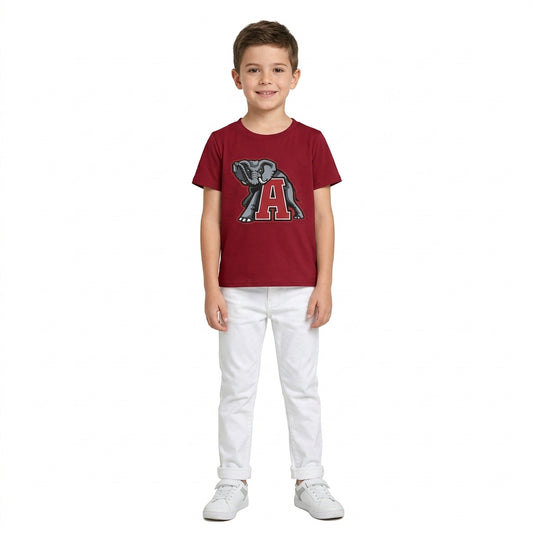 Baby Boys Red Short Sleeve Vinyl Alabama Team T-shirts Top