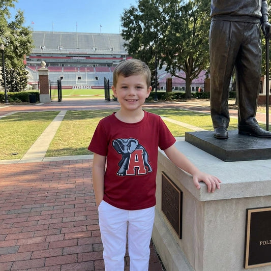 Baby Boys Red Short Sleeve Vinyl Alabama Team T-shirts Top