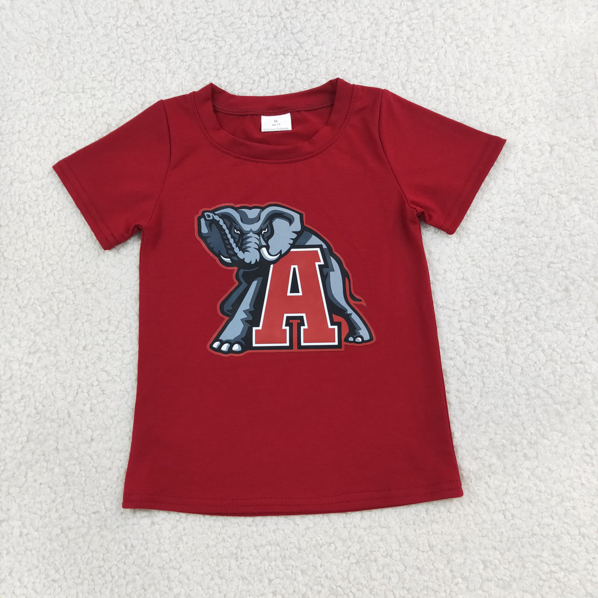 Baby Boys Red Short Sleeve Vinyl Alabama Team T-shirts Top