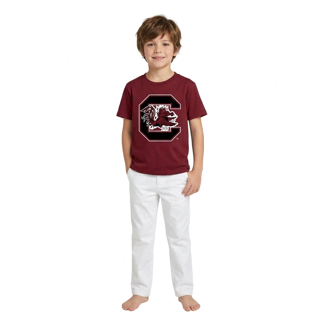 Baby Boys Red Short Sleeve Vinyl Camecocks Team T-shirts Top