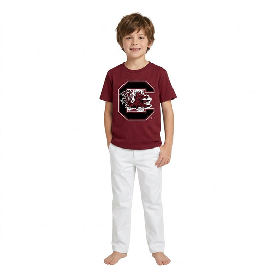 Baby Boys Red Short Sleeve Vinyl Camecocks Team T-shirts Top